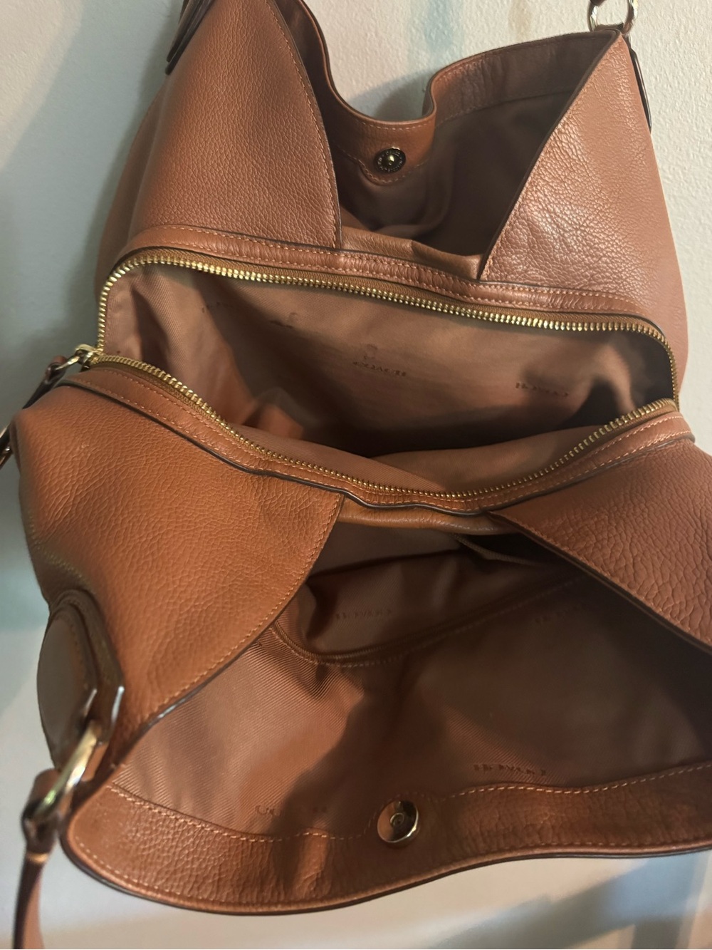 COACH Edie 31 Brown Leather Shoulder Tote - Picture 5 of 7